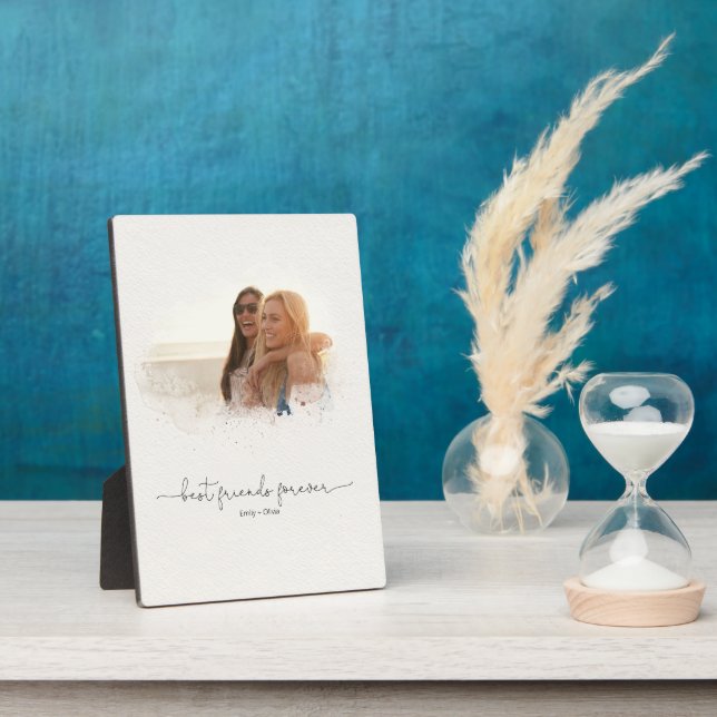 Elegant Photo Mask Best Friends Forever Quote Plaque (Side)