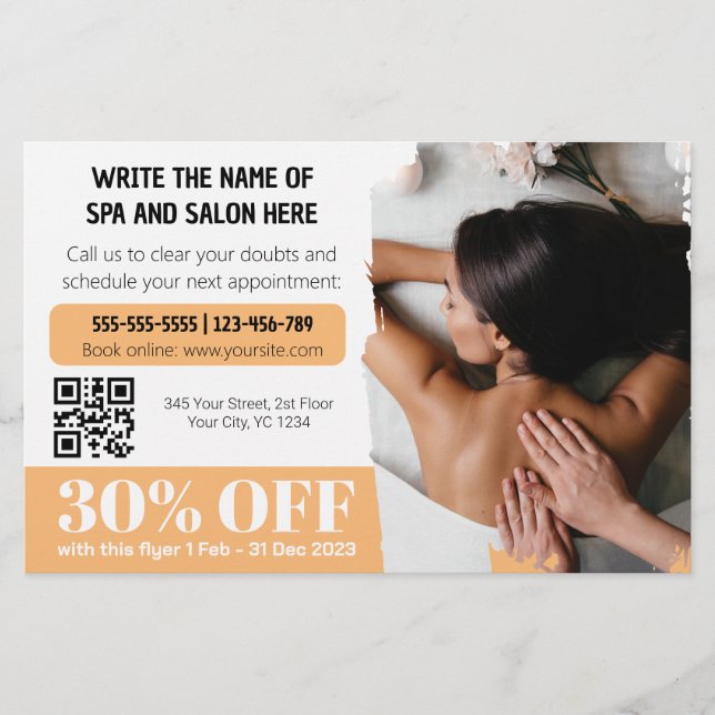 Elegant Photo Massage Therapist Discount Flyer (Front)