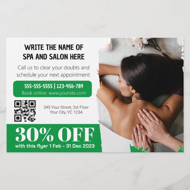 Elegant Photo Massage Therapist Discount Flyer (Front)