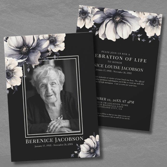 Elegant Photo Memorial Celebration Of Life Invitation (Elegant Photo Memorial Celebration Of Life Invitation)