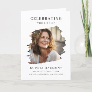Elegant Photo Memorial Funeral Program
