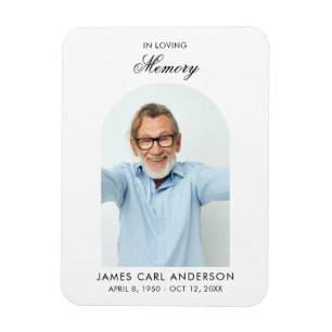 Elegant Photo Memorial Keepsake Funeral Magnet