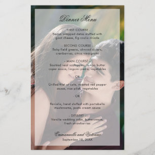 Elégant Photo Menu Mariage moderne