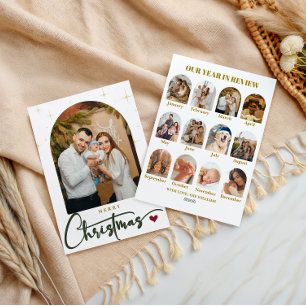 Elegant Photo Merry Christmas Year in Review Holiday Card