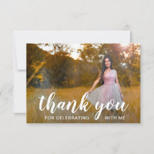 Elegant Photo Modern Graduation Thank You Card