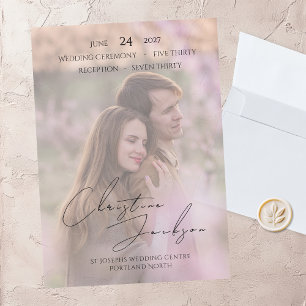 Elegant Photo Modern Script Typography Wedding Acrylic Invitations