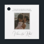 Elegant Photo Modern Thank You Wedding Favour Tags<br><div class="desc">Beautiful Thank you message with your photo & names complete this wedding favour  tag.  Attach to your reception favour for all your guests.</div>