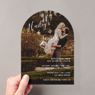 Elegant Photo Modern Wedding Acrylic Invitations