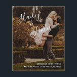 Elegant Photo Modern Wedding Program<br><div class="desc">Modern wedding program featuring a simple design with your names in an elegant handwritten script at the top left and your wedding details in right alignment at the bottom right, over your favourite photo. The backside has your order of ceremony, wedding party and thank you message in black over a...</div>