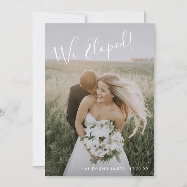 Elegant Photo Modern Wedding Reception Invitation (Front)