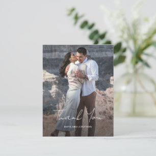 Elegant Photo Modern Wedding Thank You Card