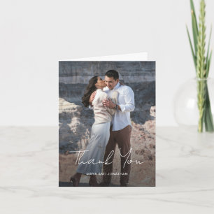 Elegant Photo Modern Wedding Thank You Card