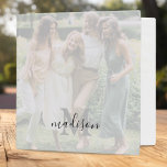 Elegant Photo Monogram Name Binder<br><div class="desc">Classy personalized binder featuring a full printed photo front/back for you to change to your own, a white overlay, your initial and name.</div>