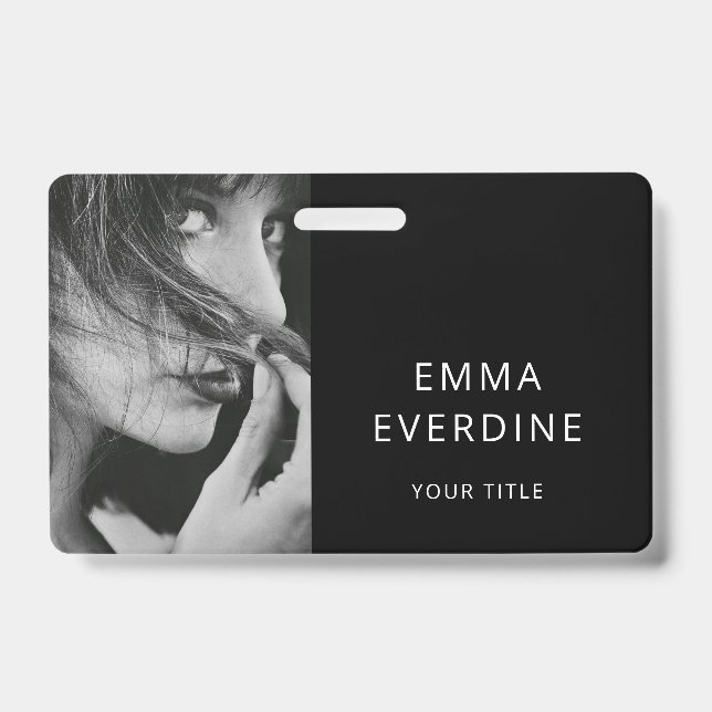 Elegant Photo Name Title  Badge (Front)