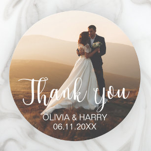 Elegant Photo - Names Wedding Favour Stickers