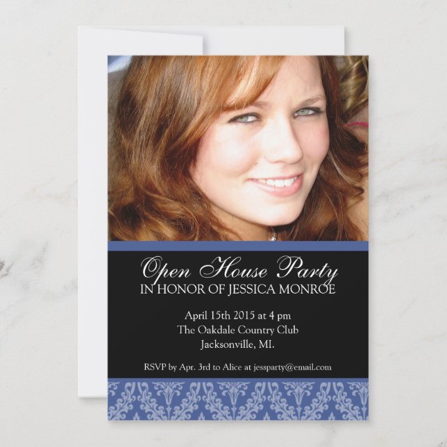 Elegant Photo Open House Graduation Invitation (Front)