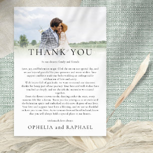 Elegant Photo Overlay Boho Wedding Thank You Card