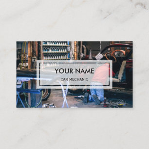Elegant Photo Overlay Car Mechanic Business Card