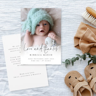 Elegant Photo Overlay Love Thanks  Announcement