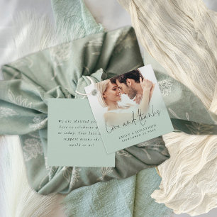 Elegant Photo Overlay Love Thanks Script Wedding Favour Tags
