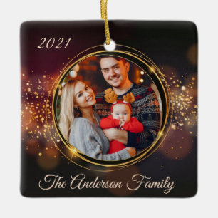 Elegant Photo Personalized Christmas Ornament