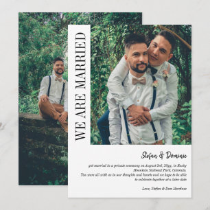 Elegant Photo Private Ceremony Wedding Announcement