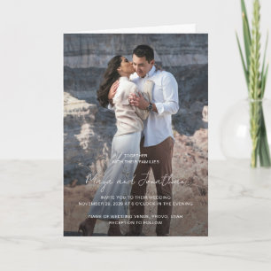Elegant Photo QR Code Modern Wedding Invitation