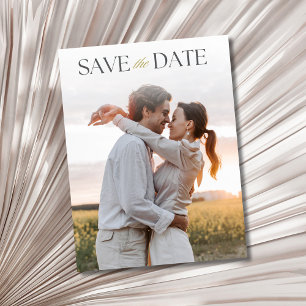 Elegant Photo QR Code Wedding Save the Date Announcement Postcard
