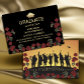 Elegant Photo Red Black and Gold  Invitation