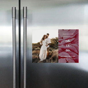 Elegant Photo Romantic Flower Save the Dates Magnetic Invitation