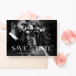 Elegant Photo Save The Date<br><div class="desc">This classic and elegant save the date announcement card features two of your favourite personal photos,  with modern white decorative typography.</div>