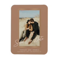 Elegant Photo Save The Date Flexible Photo Magnet