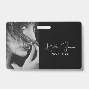 Elegant Photo Script Name Title Badge