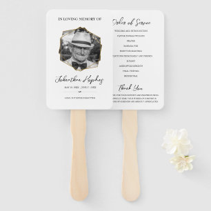 Elegant Photo Sympathy Memorial Funeral Program Hand Fan