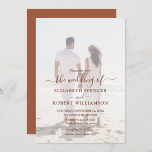 Elegant Photo Terracotta Wedding Invitation