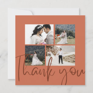 Elegant Photo Terracotta Wedding Thank You Card