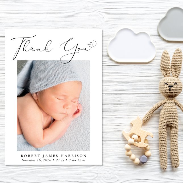 Elegant Photo Thank You Birth Announcement (A beautiful and unique way to thank family and friends and introduce them to your precious  baby)
