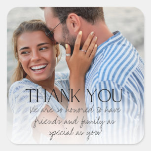 Elegant Photo Thank You Wedding Favour Stickers