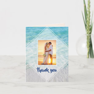 Elegant Photo Tropical Beach Wedding Thank You Card