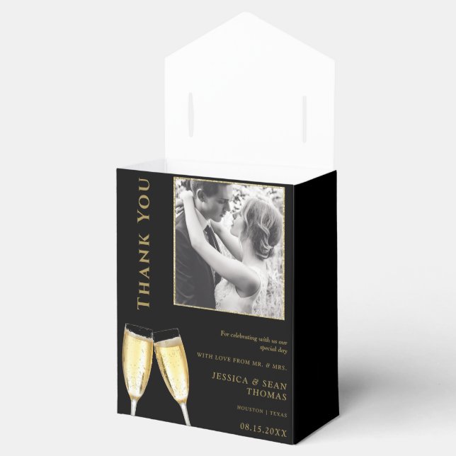 Elegant Photo, Wedding Champagne  Favor Box (Opened)