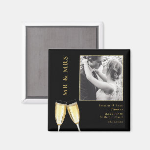 Elegant Photo, Wedding Champagne Magnet