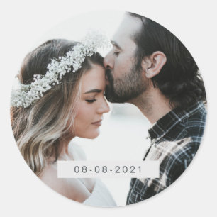 Elegant Photo Wedding Date Envelope Seal