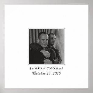 Elegant Photo Wedding Guest Signatures Poster