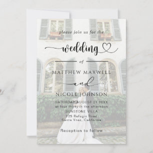 Elegant Photo Wedding Invitation Customizable