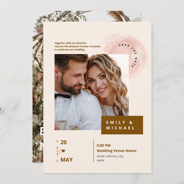 Elegant Photo Wedding Invitation | Customizable (Front/Back)