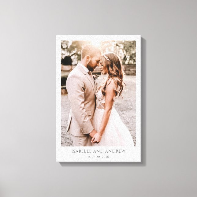 Elegant Photo Wedding Keepsake Canvas Print (Front)