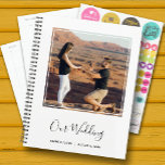 Elegant Photo Wedding Planner<br><div class="desc">An elegant spiral-bound planner with 60 pages and 12 months, features your favourite photo on the front. CHOOSE SOFT OR HARD COVER. Personalized with your names and wedding date. Change the colour of the cover to match your photo. The Live Design Service can help you with colours or your design...</div>