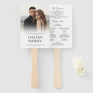 Elegant Photo Wedding Program Hand Fan