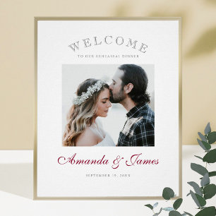 Elegant Photo Wedding Rehearsal Dinner Welcome Poster
