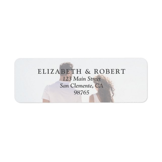 Elegant Photo Wedding Return Address  (Front)